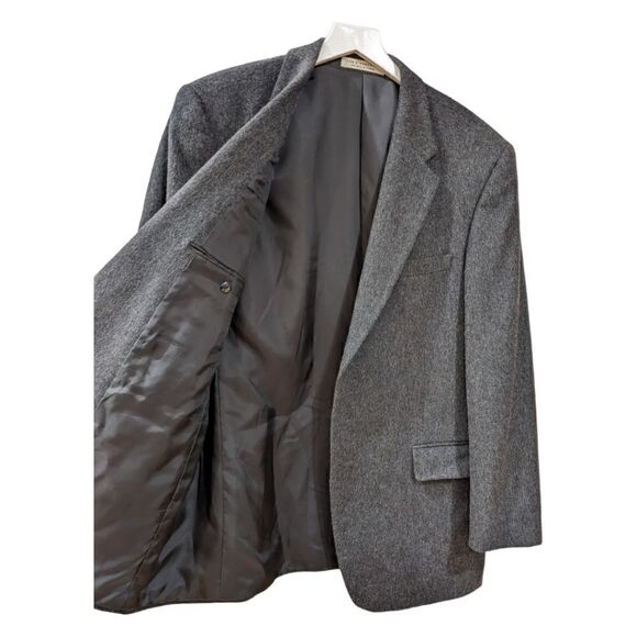 John W. Nordstrom Men's Charcoal Grey 100% Cashmere Two Button Blazer Size XL - Picture 3 of 6